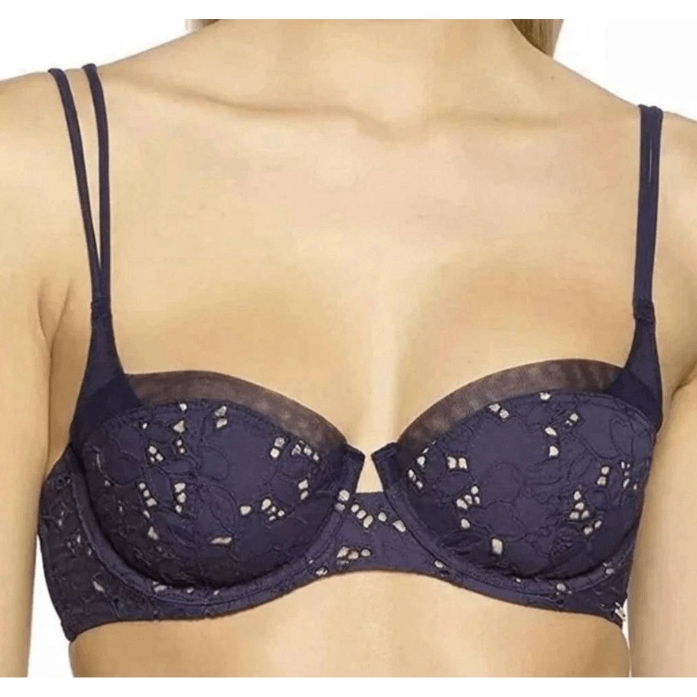 Felina Unveiled Be Intriguing Bra Size 36C Beautiful Love Demi Cup Floral Eyelet